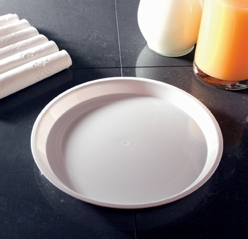 Yoshi Ware Emi Deli Max Black Round Platter, 12 inch -- 25 per case.