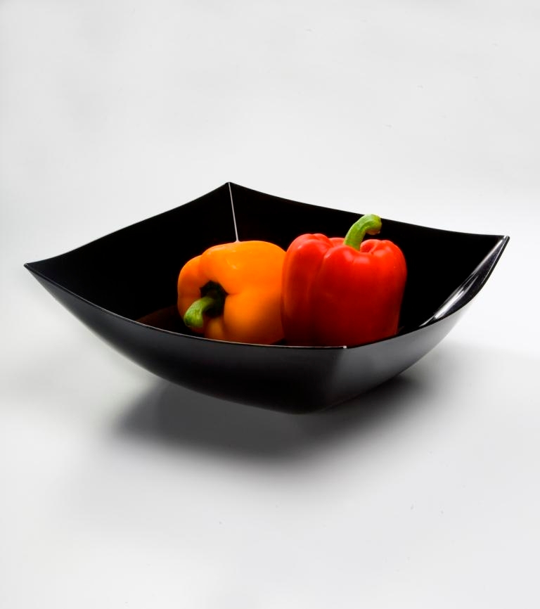 Yoshi Ware Emi Black Square Serving Bowl, 128 Ounce -- 25 per case.
