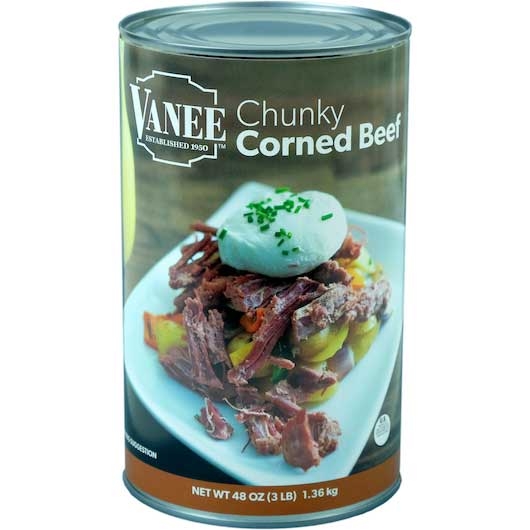 Vanee Chunky Corned Beef, 48 Ounce -- 6 per case.