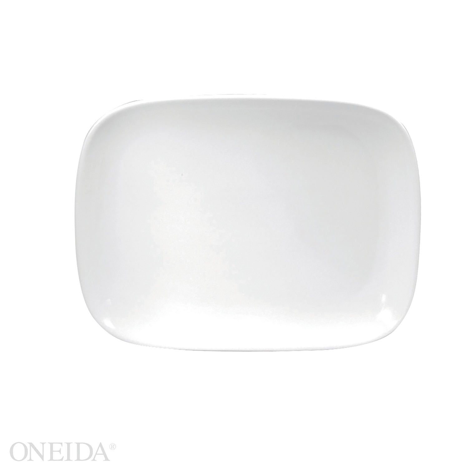 Buffalo Cream White Undecorated Narrow Rim Rectangle Platter, 12 5/8 inch -- 12 per case.