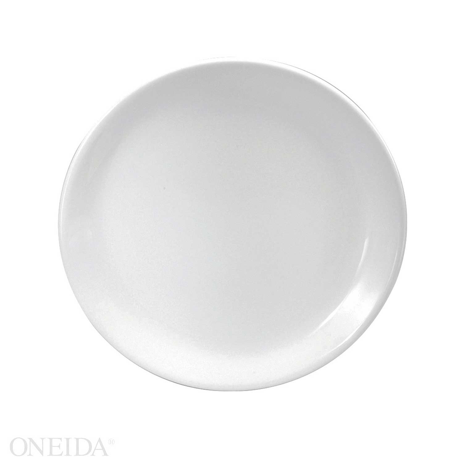 Oneida Buffalo Bright White Narrow Rim Undecorated Coupe Plate, 9 Inch -- 24 Per Case