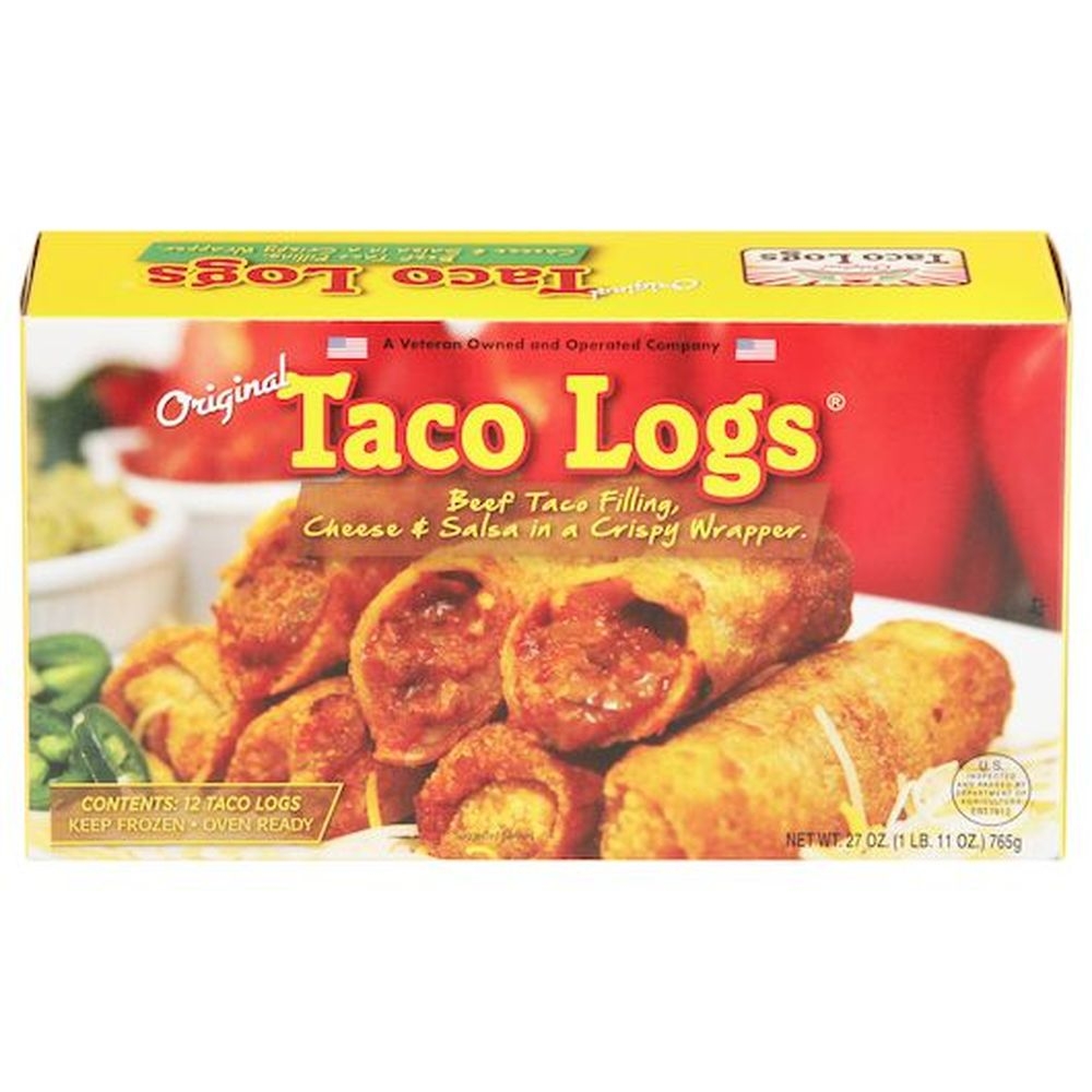 Original Taco Logs Beef Filling in Crispy Wrap Taco, 12 count -- 8 per case