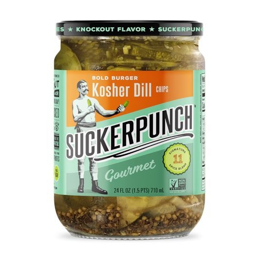 Suckerpunch Gourmet Kosher Dill Pickle Chip, 24 Fluid Ounce -- 6 per case