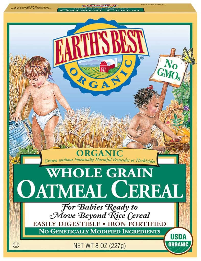 Earth's Best Organic Whole Grain Oatmeal Cereal, 8 Ounce -- 12 Per Case
