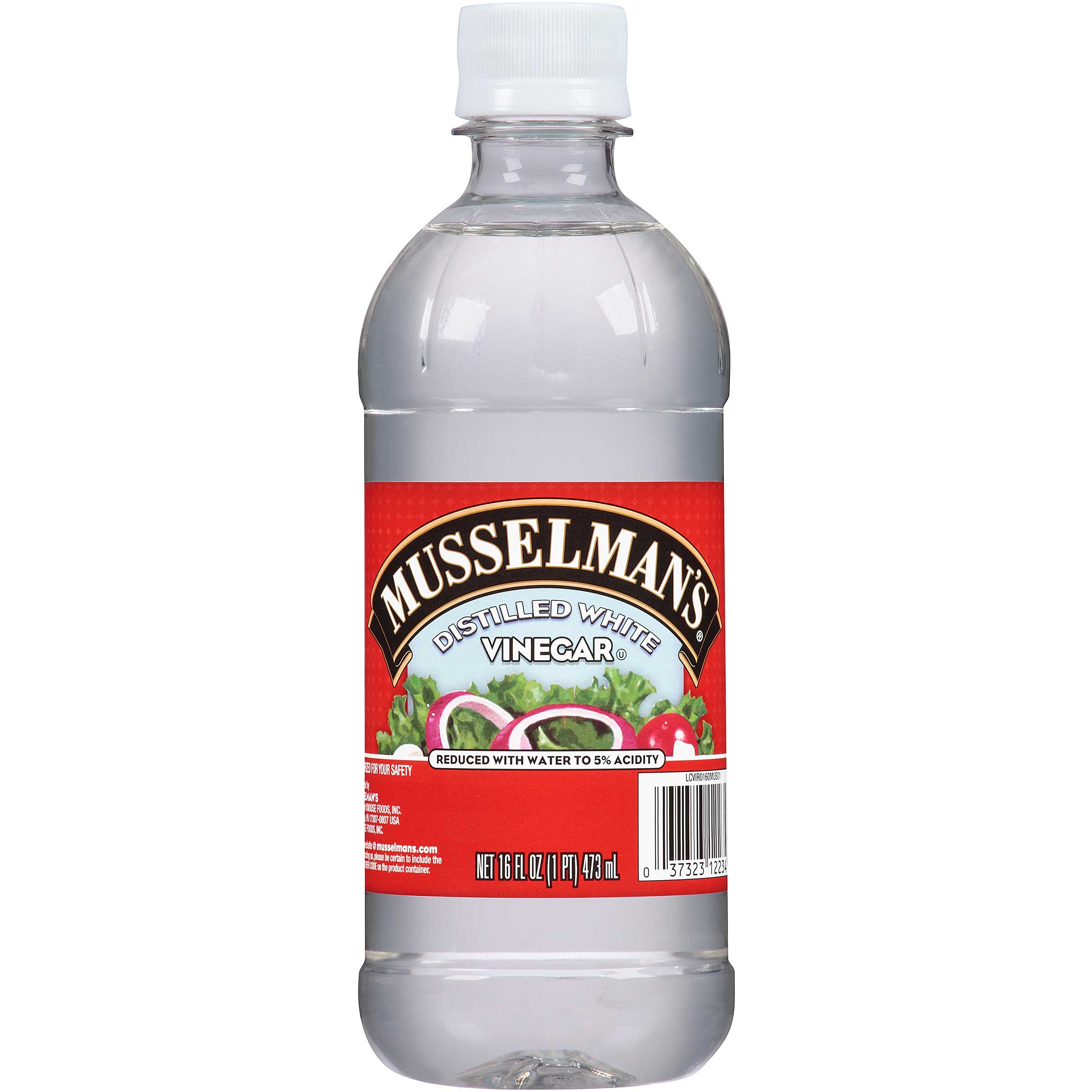 Musselmans Distilled White Vinegar, 16 Fluid Ounce -- 12 per case.