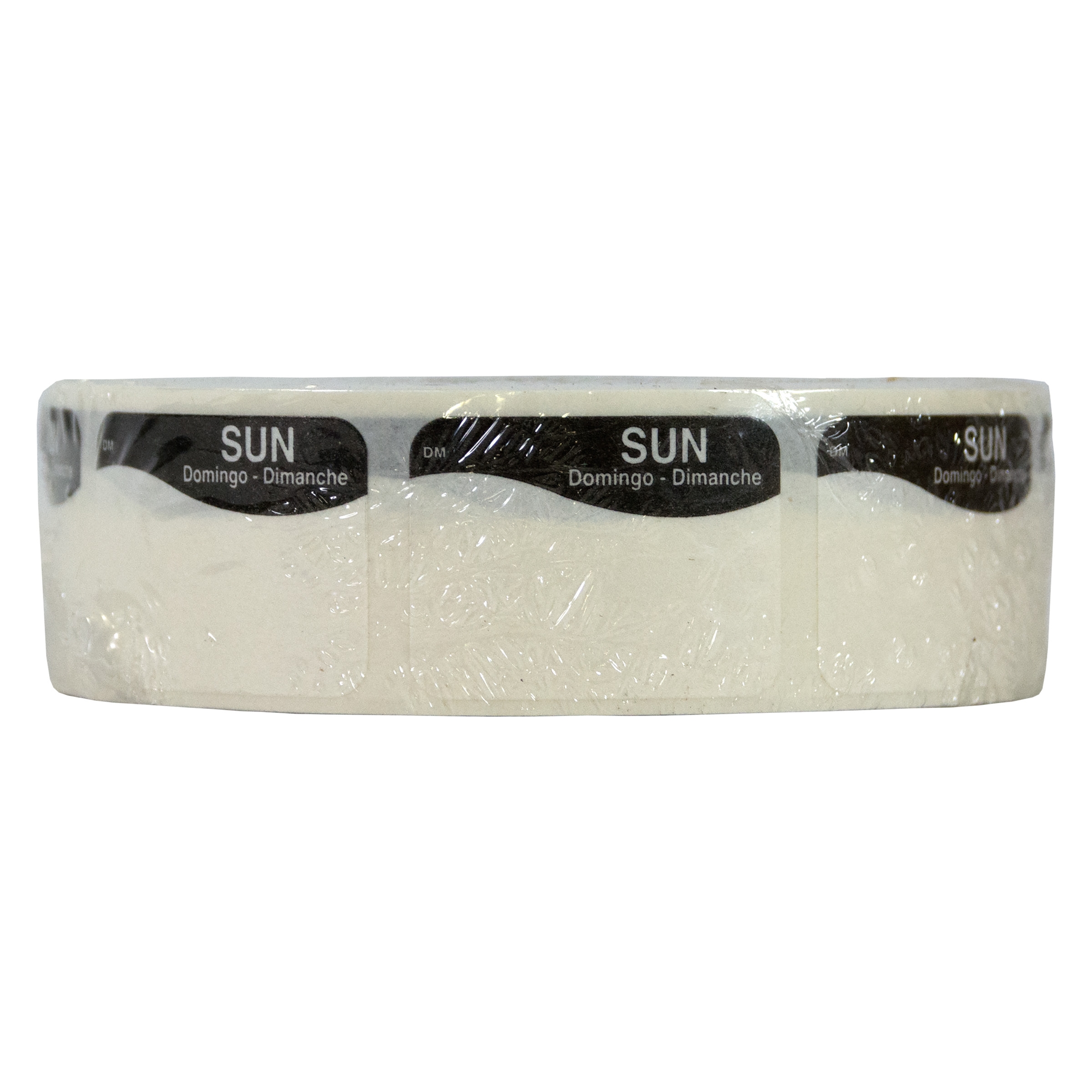 Dissolvemark Dissolve A Way Sunday 7/8 x 1.25 inch Day of the Week Labels, 1000 count per roll -- 12 rolls per case.
