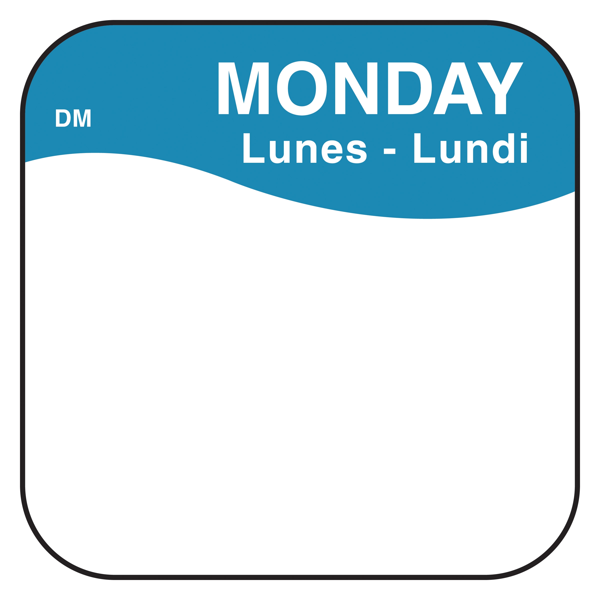 Daymark DissolveMark Day of the Week Label - Monday, 0.75 x 0.75 inch -- 12 rolls per case.