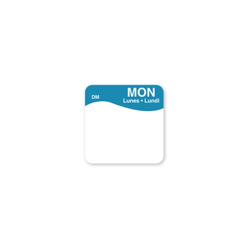 Daymark Square Monday Day Of The Week Label, 1 x 1 inch -- 6000 per case