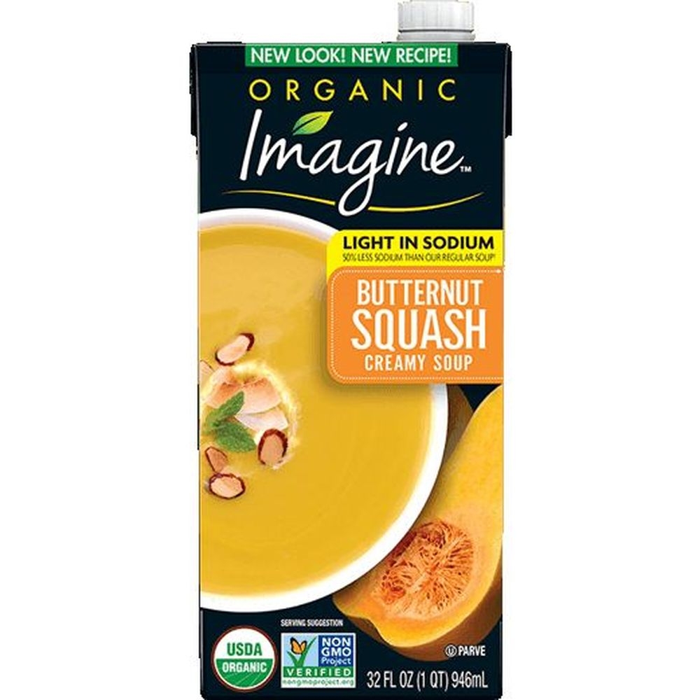 Imagine Organic Light In Sodium Butternut Squash Creamy Soup, 32 Fluid Ounce -- 6 Per Case