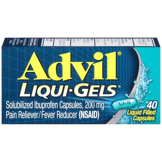 Advil Liqui-Gels Solubilized 200mg Ibuprofen Liquid-Filled Capsule, 40 per unit -- 36 per case