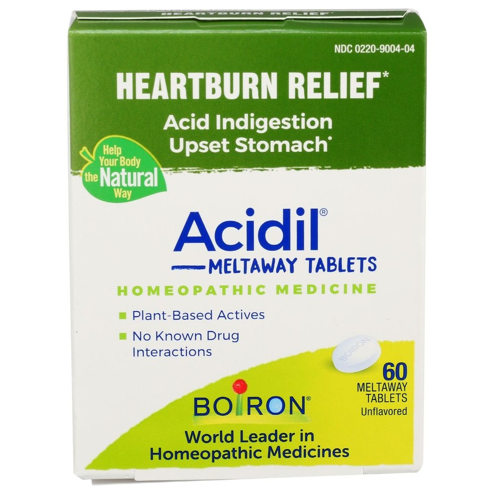 Boiron Acidil Heartburn Relief Tablets, 60 count -- 6 per case