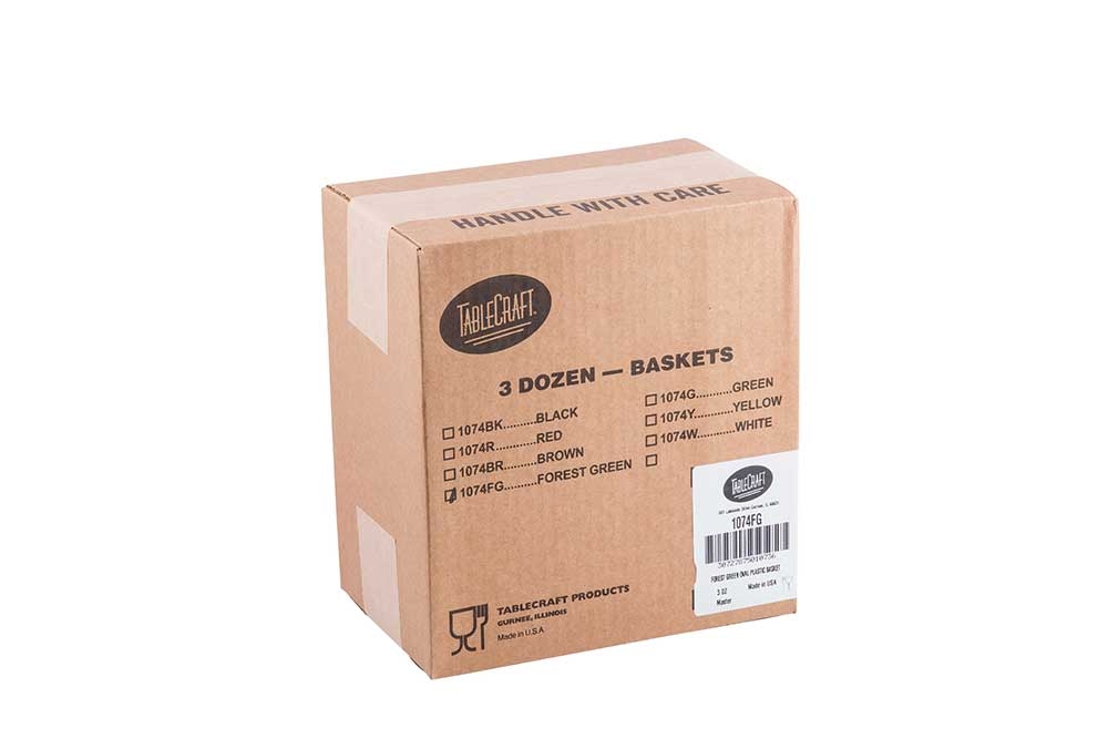 Tablecraft Forest Green Oval Plastic Basket, 9.3 x 6 x 1.87 inch -- 36 per case