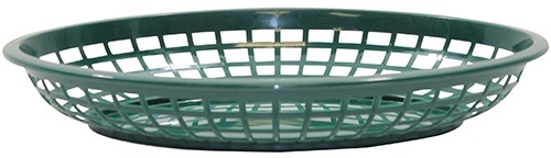 Tablecraft Plastic Forest Green Jumbo Oval Basket -- 36 per case