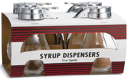 Tablecraft Teardrop Glass Syrup Dispenser, 14 Ounce - 4 count per pack -- 4 packs per case