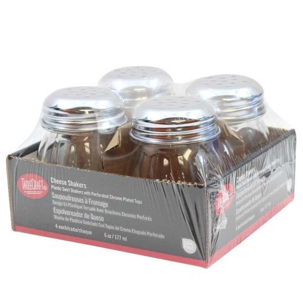 Tablecraft Swirl Bpa Free Tritan Polycarbonate Perforated Cheese Shaker, 6 Ounce, 4 Count -- 8 Per Case