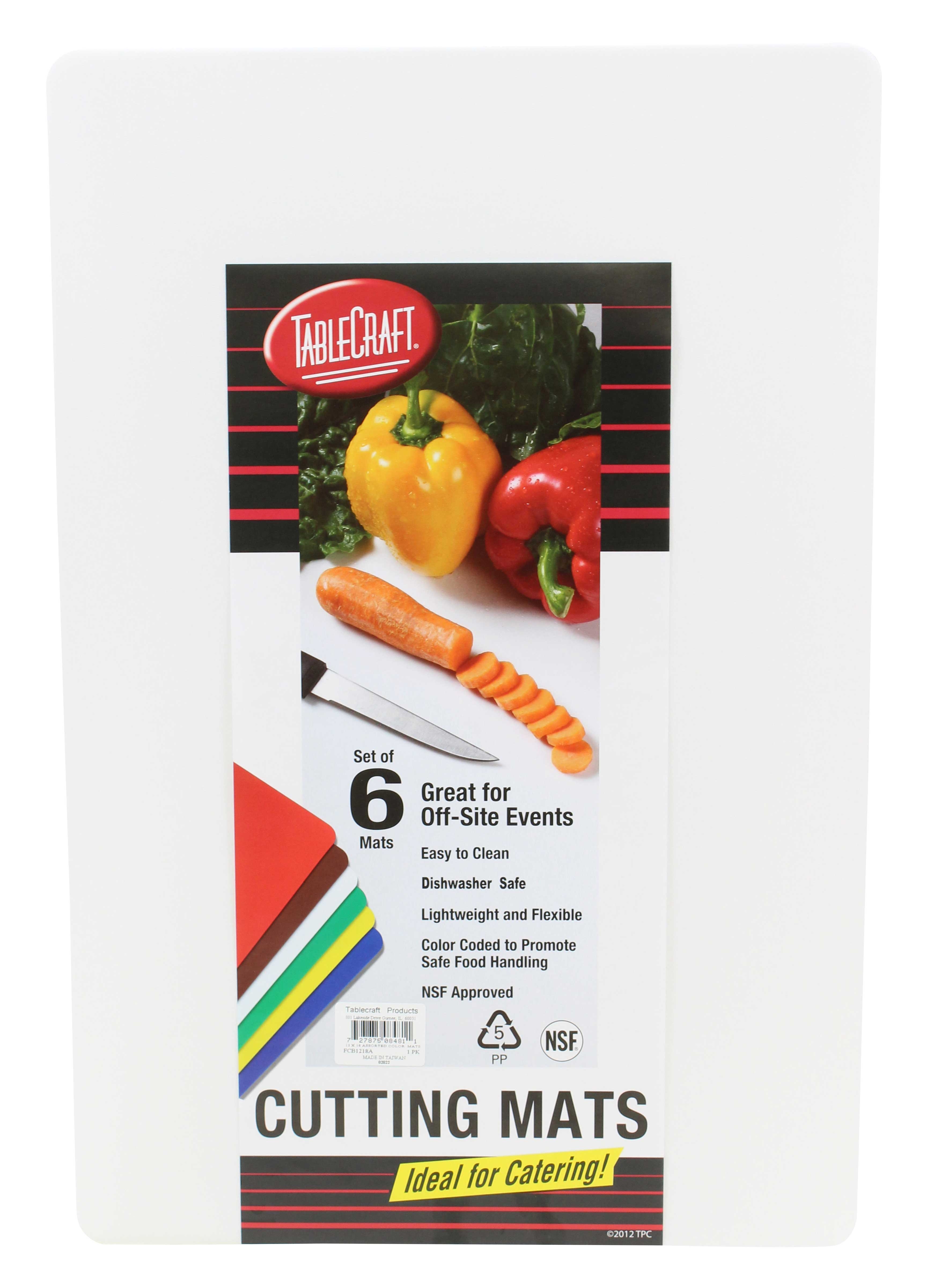 Tablecraft Polyethylene Flexible Cutting Mat - White Color, 15 x 20 inch -- 1 pack per case.