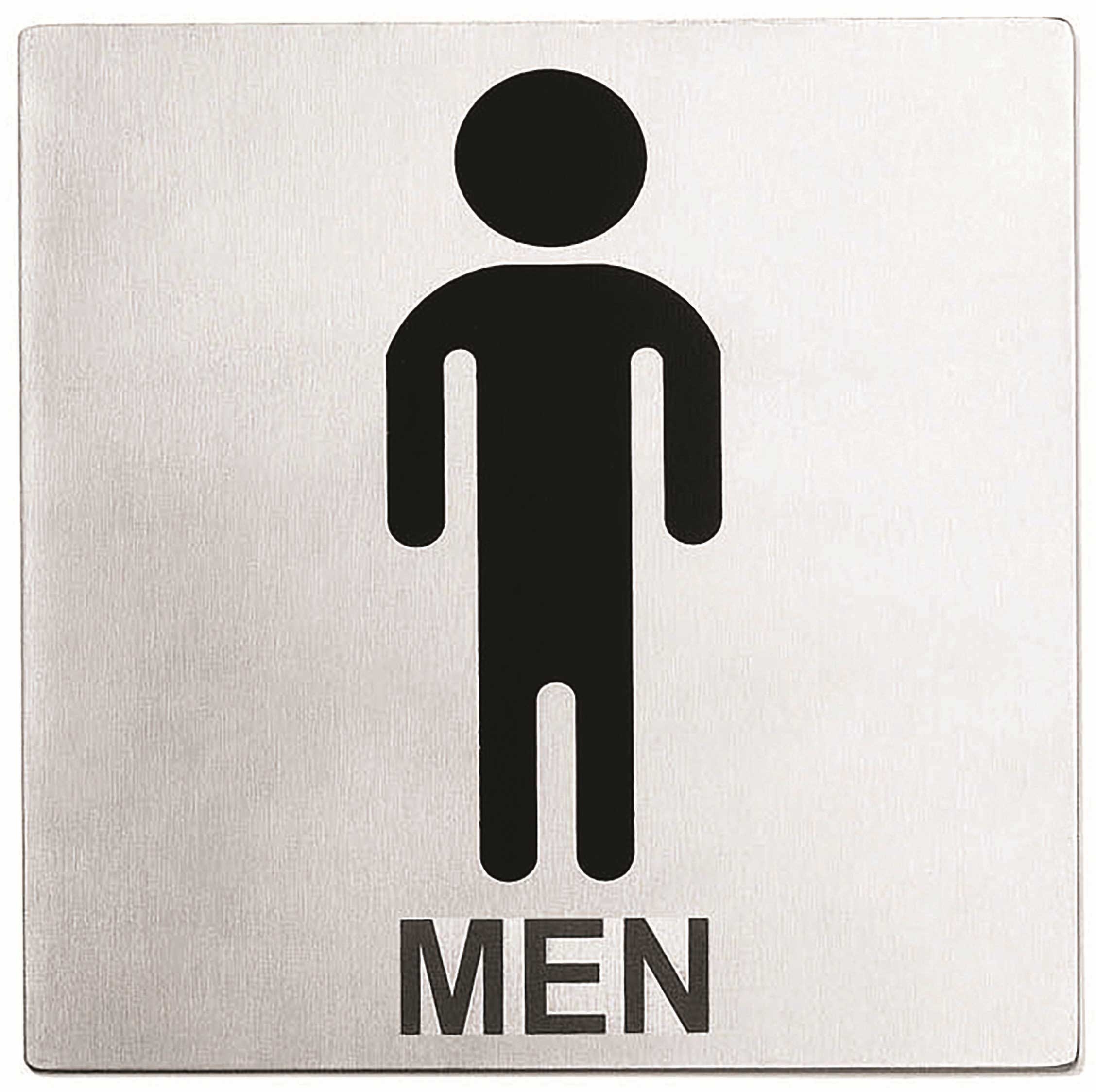 Tablecraft Stainless Steel Sign Men Symbol Only, 5 x 5 inch -- 100 per case