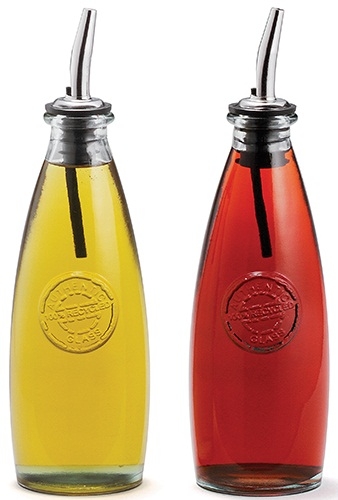 Tablecraft Oil and Vinegar Bottle with Pourer, 12 Ounce -- 12 per case