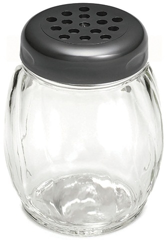 Tablecraft Petg Shaker With Plastic Perforated Black Top, 6 Ounce, 12 Count -- 6 Per Case