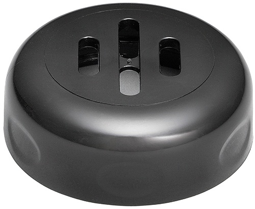 Tablecraft Plastic Black Slotted Shaker Top Only, 12 Count -- 6 Per Case