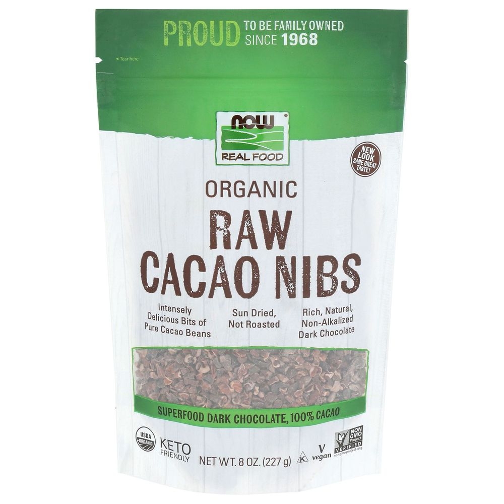 Now Real Food Organic Raw Cacao Nibs, 8 Ounce -- 12 per case