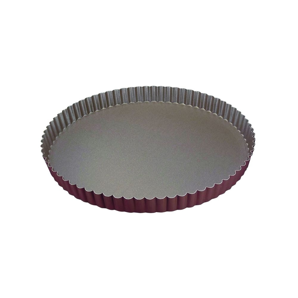 Gobel Non Stick Round Fluted Tart Mold with Fixed Bottom, 9.1 x 1 inch Height Cavity