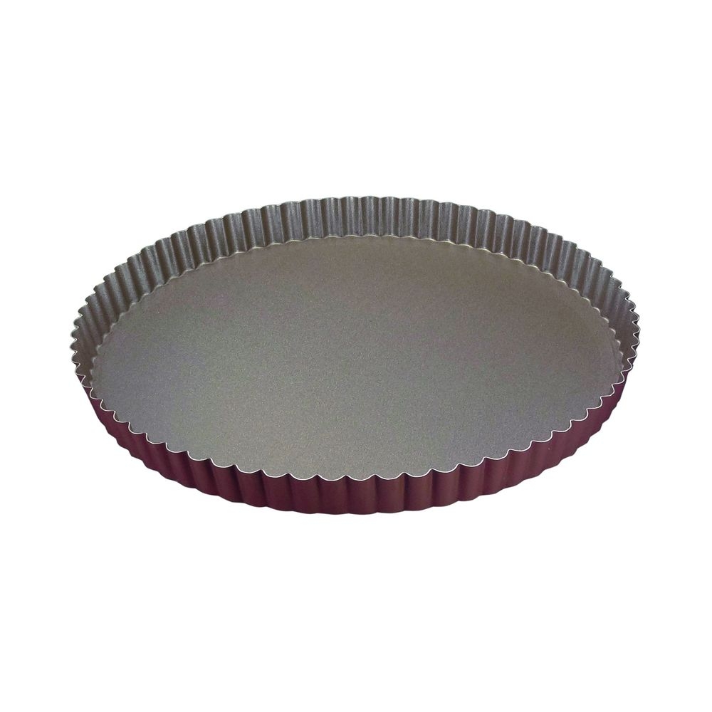 Gobel Non Stick Round Fluted Tart Mold With Fixed Bottom, 9.4 Inch X 1 Inch Height Cavity