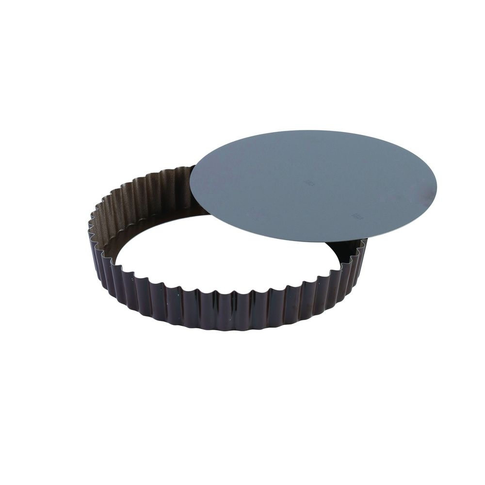 Gobel Non Stick Round Fluted Tart Mold with Removable Bottom, 7.9 inch x 1 inch Height