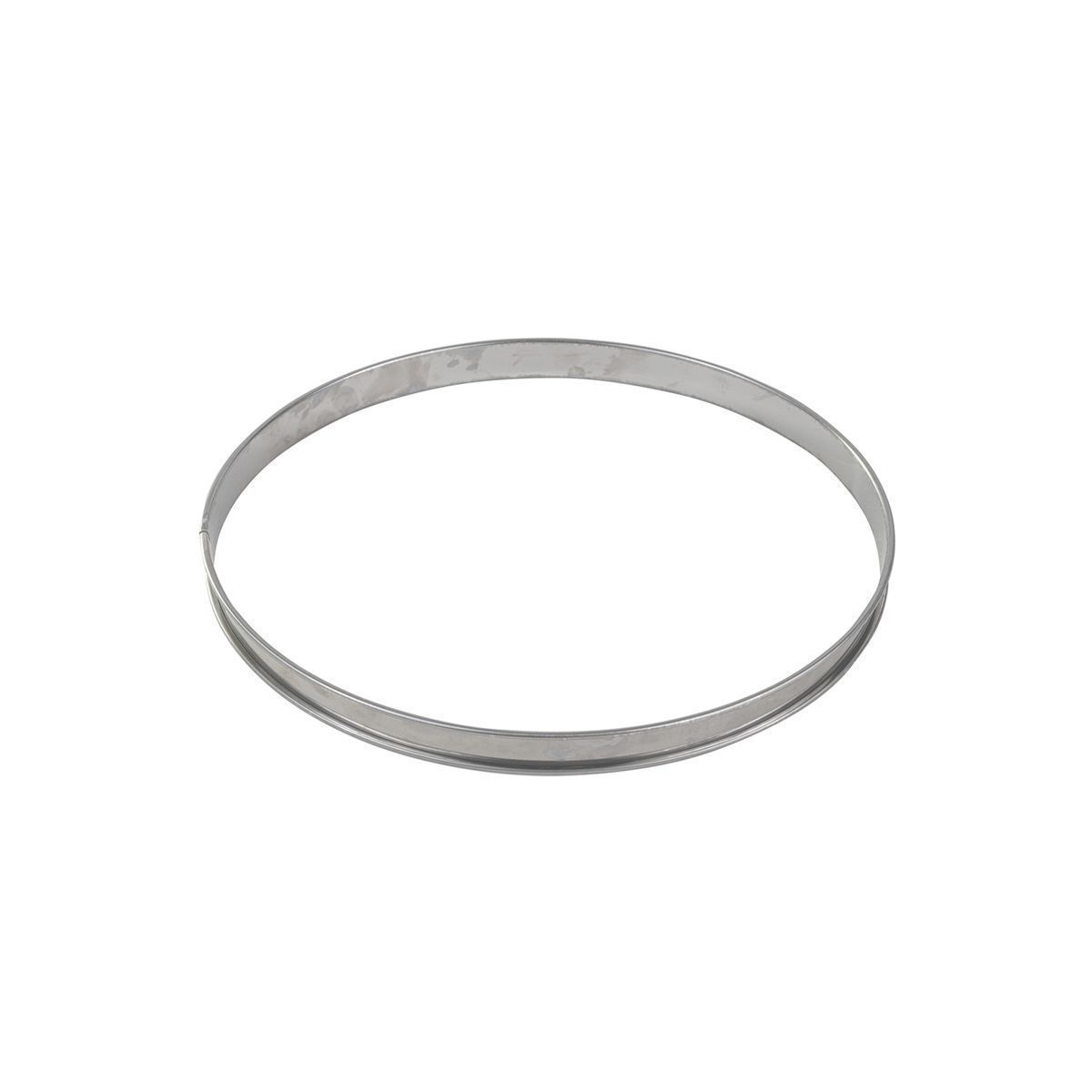 Gobel Stainless Steel Tart Ring with Rolled Edges, 9.8 inch Diameter