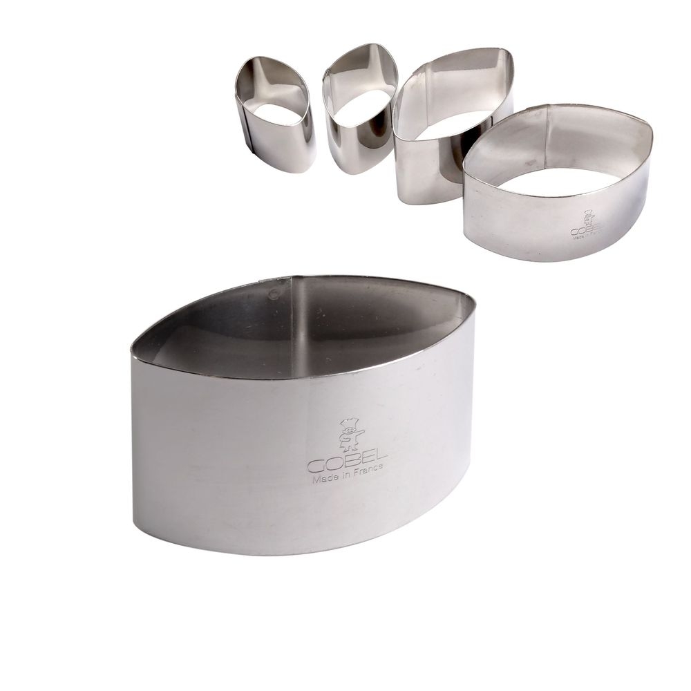 Gobel Stainless Steel Calisson Pastry Cutter, 1.8 inch Length x 1.1 inch Width Cavity