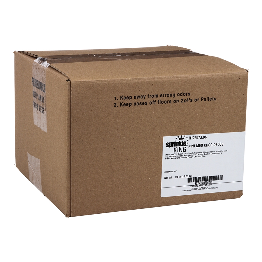 Sprinkle King Non Partially Hydrogenated Medium Chocolate Decorettes, 6 Pound -- 4 per case.