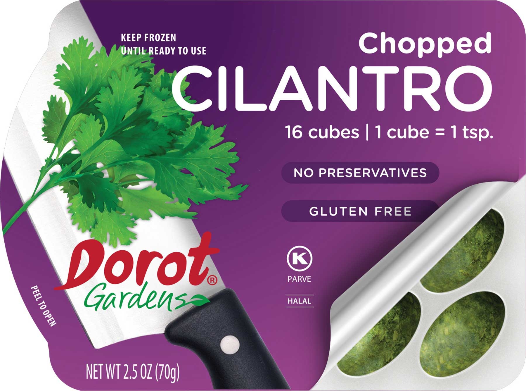 Dorot Oval Chopped Cilantro Cubes, 2.5 Ounce -- 16 per case