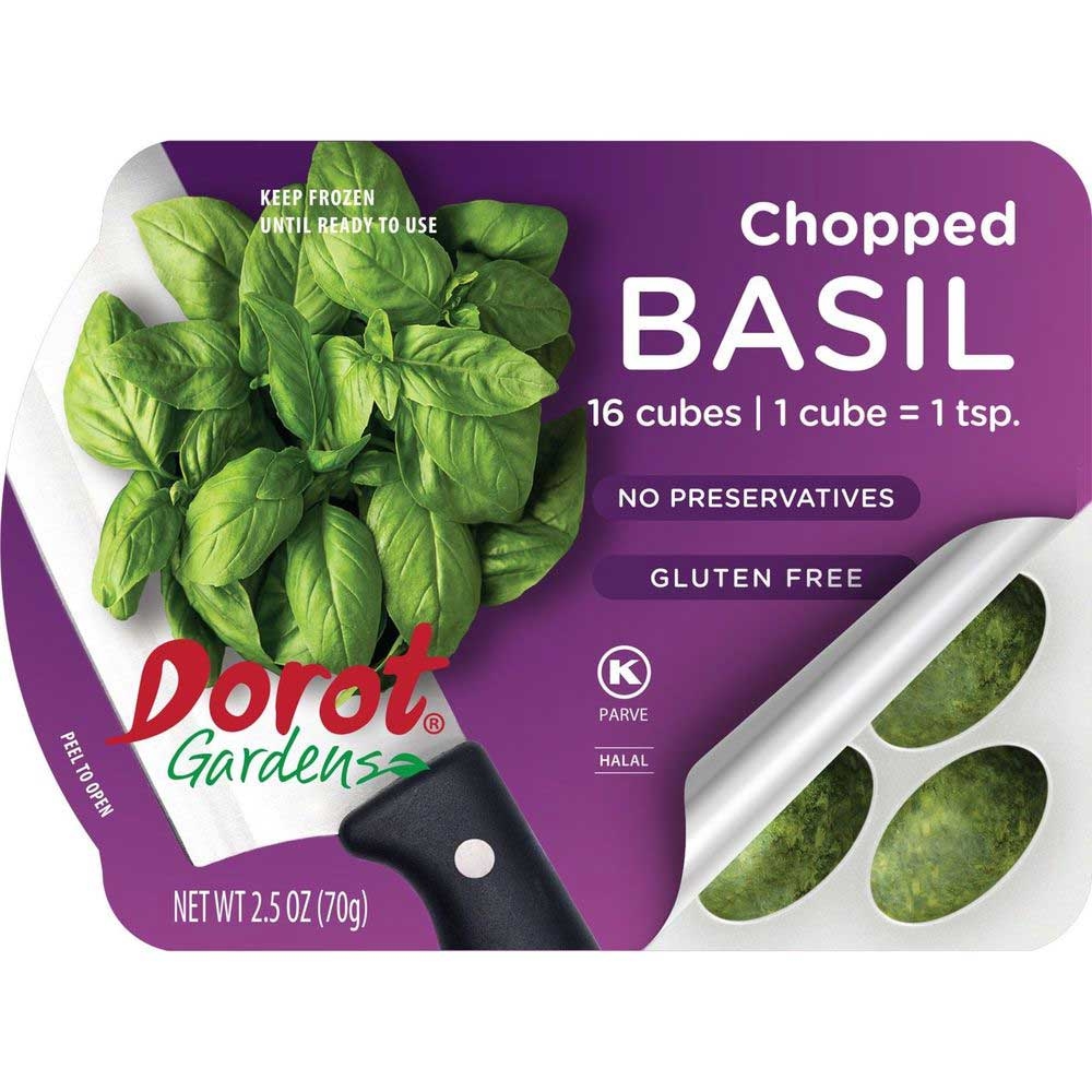 Dorot Chopped Basil Cubes, 2.5 Ounce -- 16 per case.