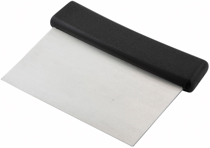 Winco Stainless Steel Dough Scraper with Plastic Handle, 6 x 3 inch -- 12 per case