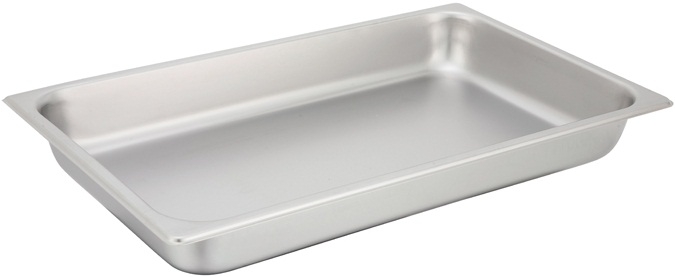 Winco 25 Gauge Stainless Steel Full Size Straight Sided Steam Pan, 20 3/4 X 12 3/4 X 2 1/2 Inch -- 6 Per Case