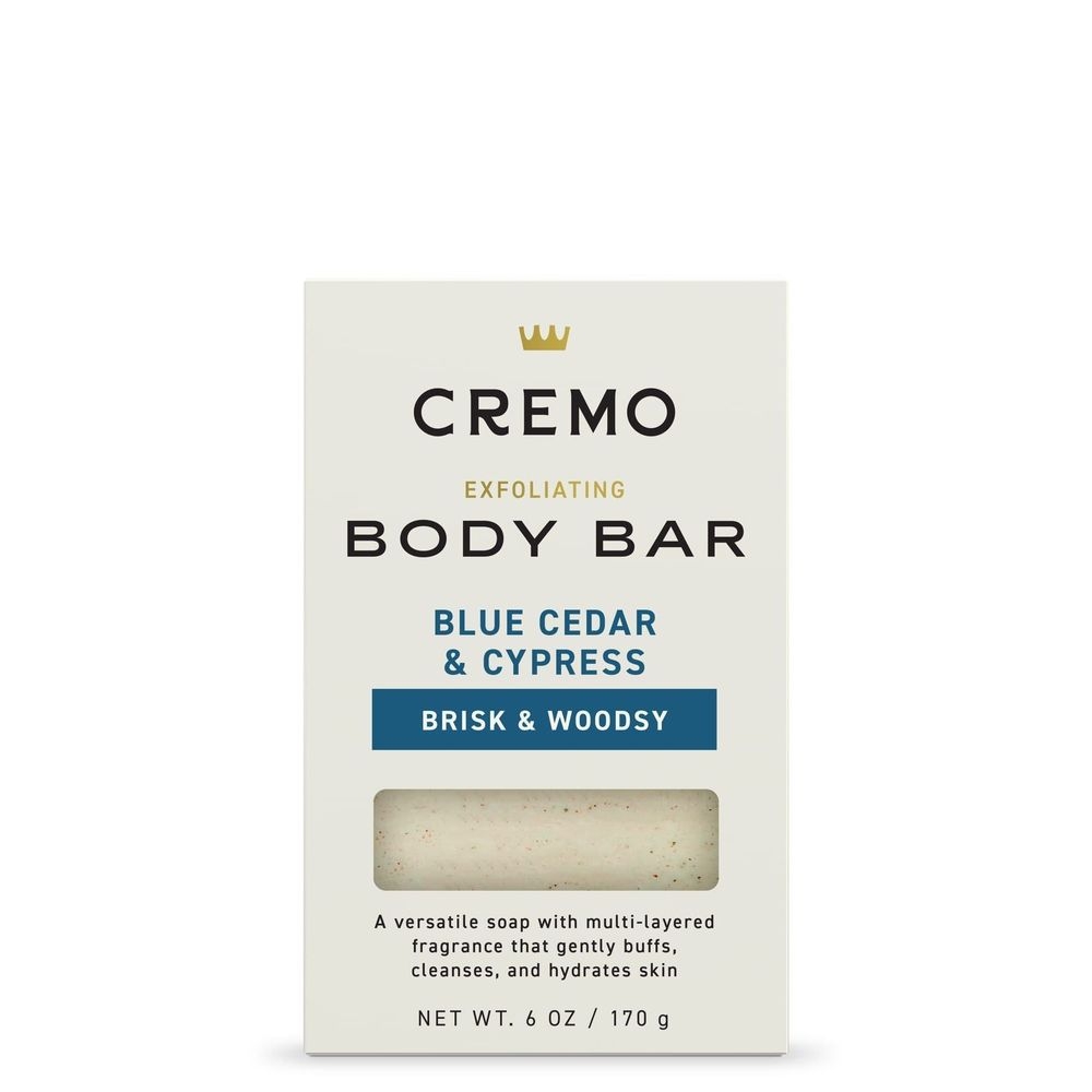 Cremo No.4 Blue Cedar and Cypress Exfoliating Body Bar, 6 Fluid Ounce -- 12 per case