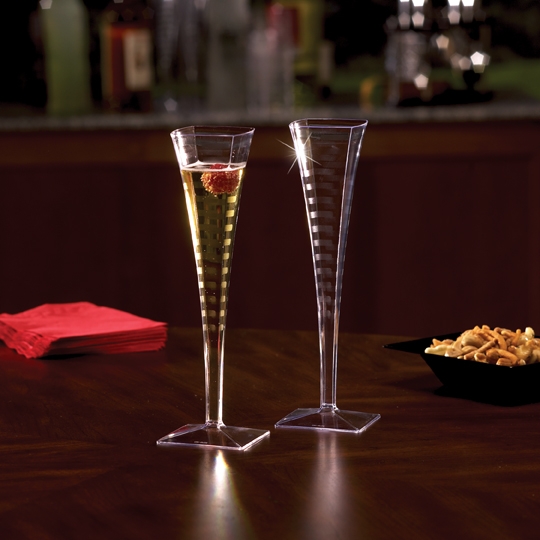 Yoshi Ware Emi Square Champagne Glass, 5 Ounce - 6 per pack -- 12 packs per case.