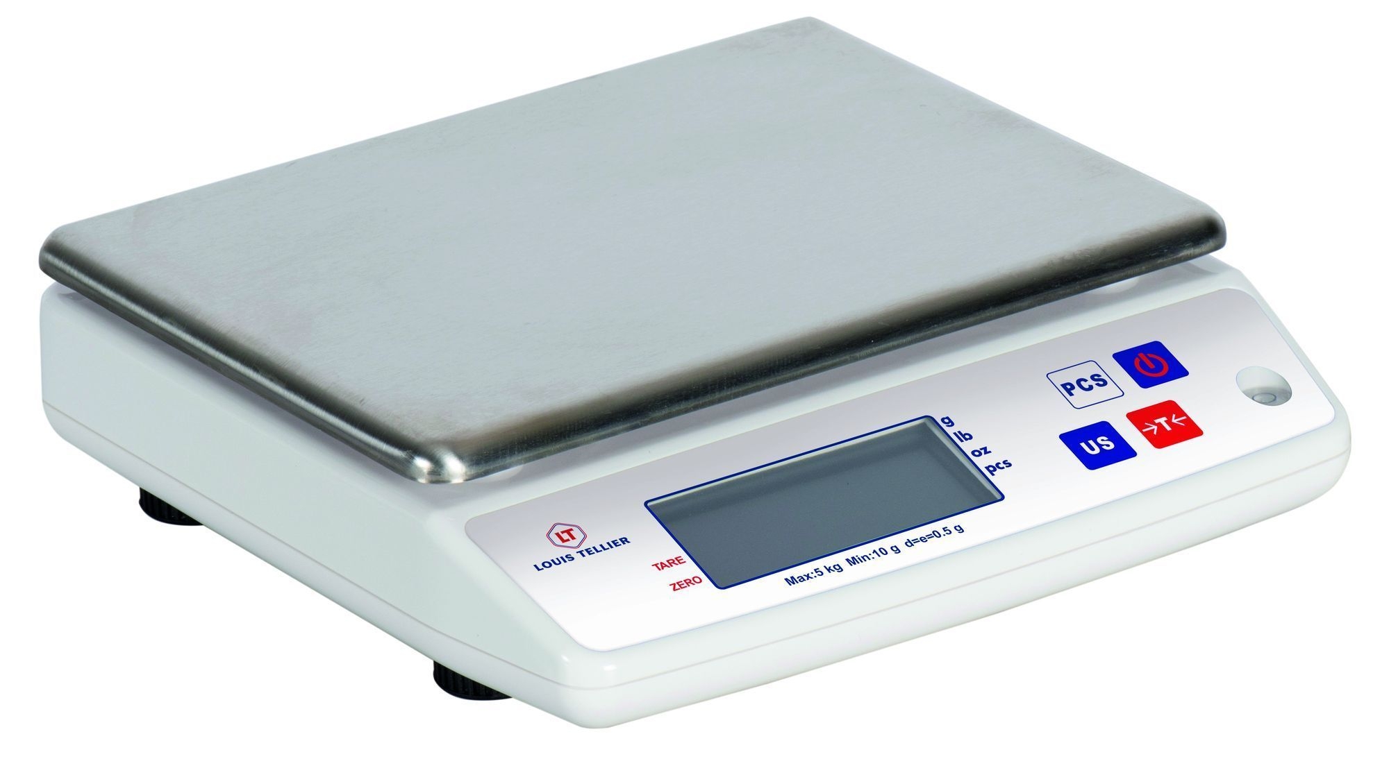 Louis Tellier 5 Kg Electronic Scale With Battery And Adapter, 9.44 X 9.45 X 3.14 Inch