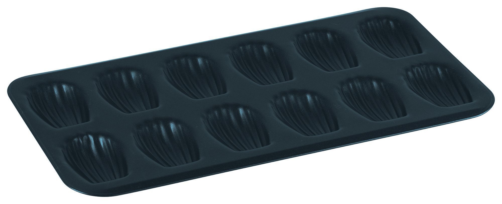 Gobel Madeleine Obsidian 12 Cavities Baking Sheet with Rolled Edges , 15.5 x 8 x 0.7 inch