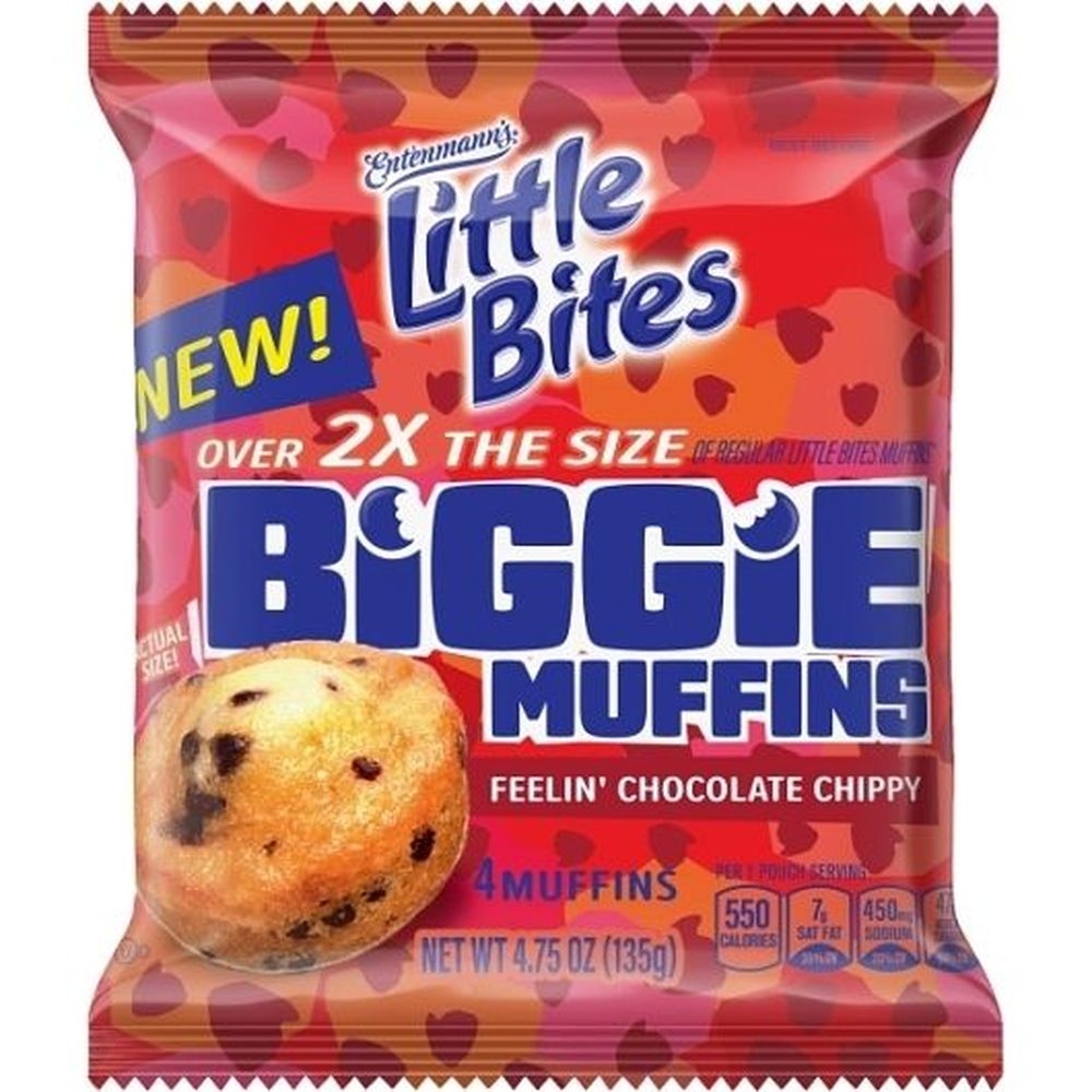 Entenmanns Little Bites Chocolate Chip Biggie Muffins, 24 count -- 24 per case