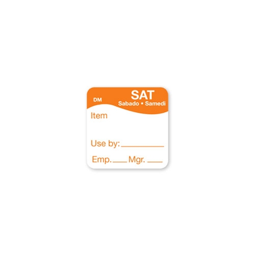 Daymark Saturday Day Of The Week Use By Label, 1 x 1 inch -- 6000 per case