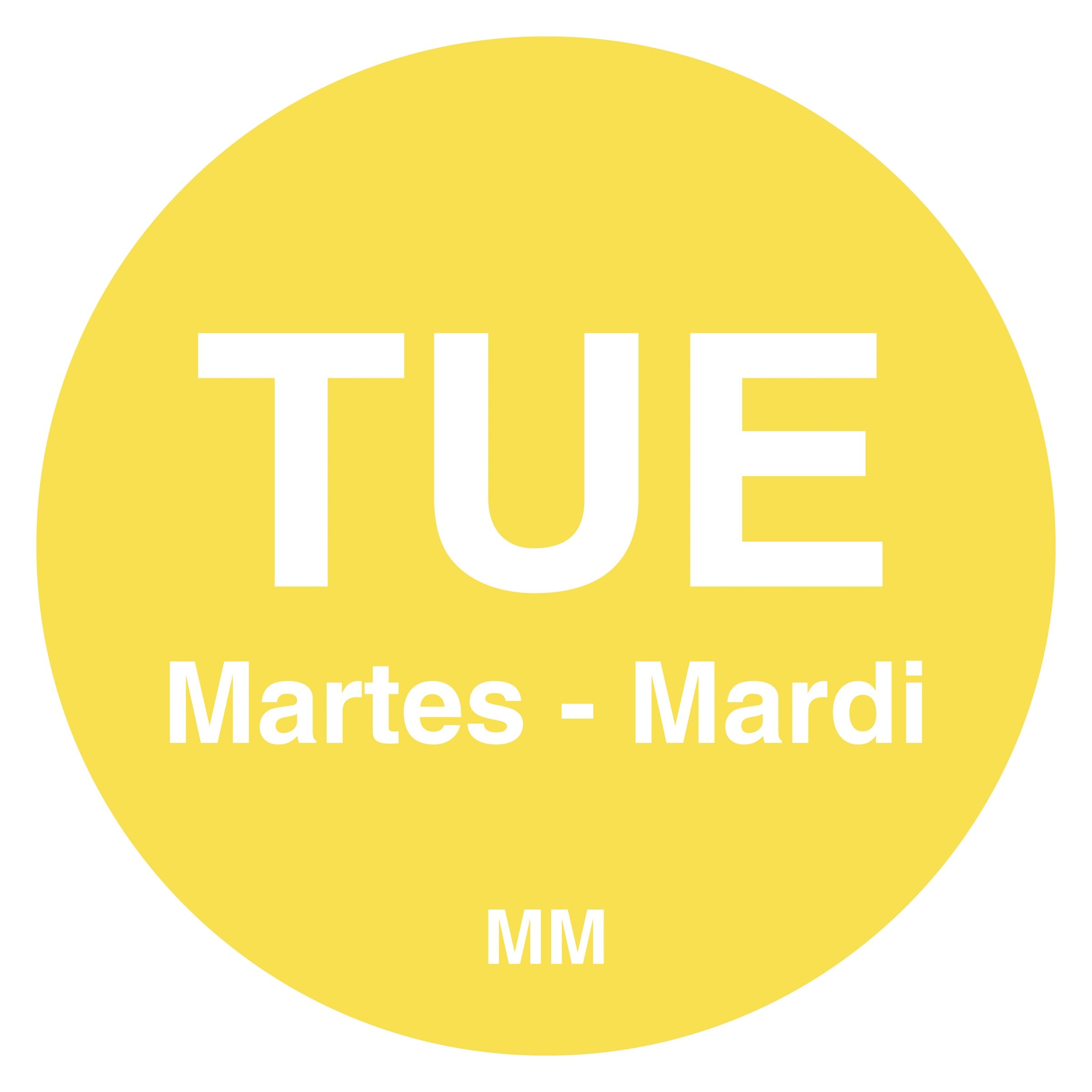 Daymark Circle Yellow Day Of The Week Food Label, 0.75 inch -- 24000 per case