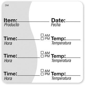 Daymark Square Adhesive Dissolvable Item Date Time Expired Label -- 3000 per case