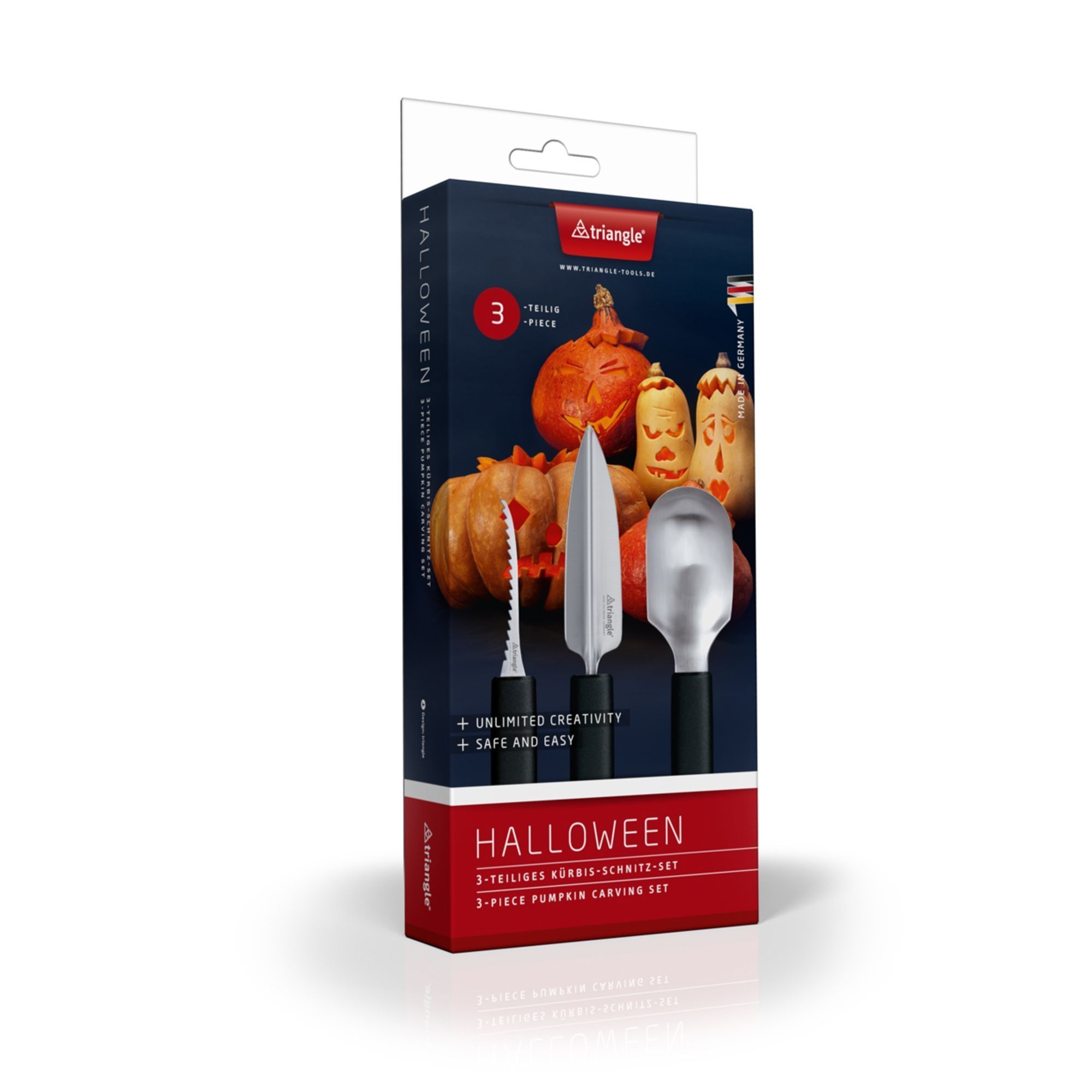 Triangle Pumpkin Carving Set, set of 3