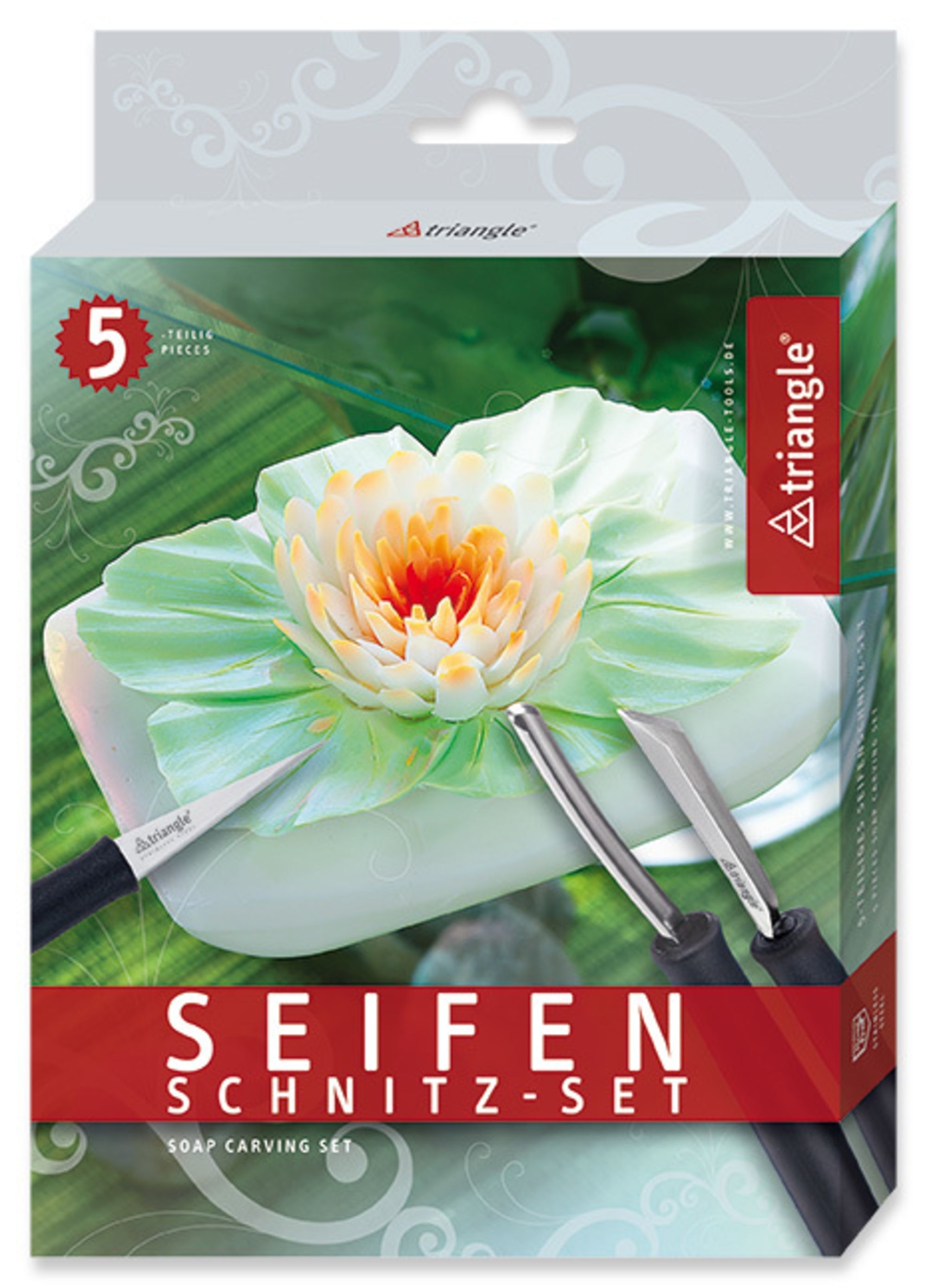 Triangle Stainless Steel 5 Pieces Soap Carving Set, set of 5