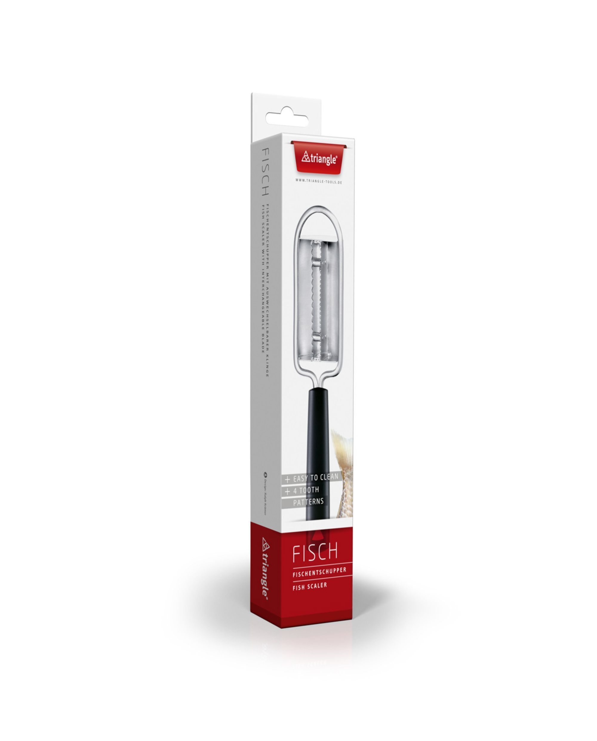 Triangle Stainless Steel Fish Scaler, 10.4 x 2.3 x 1.2 inch