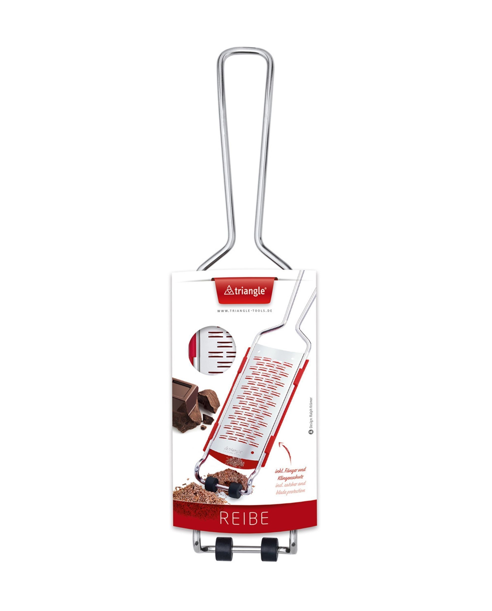 Triangle Harded Stainless Steel 2 Way Grater with Catcher, 12.79 x 2.75 x 0.98 inch