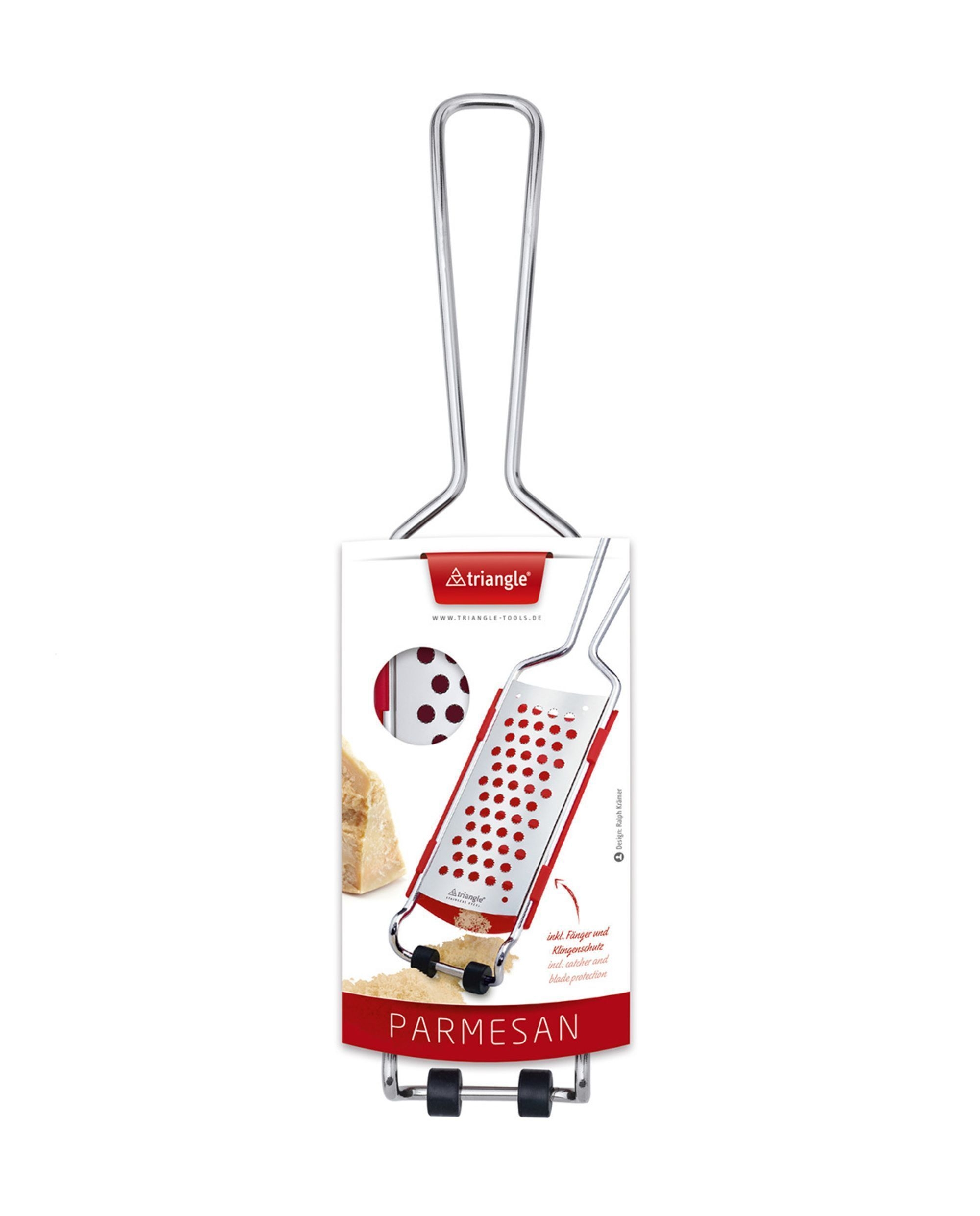 Triangle Harded Stainless Steel Parmesan Grater with Catcher, 13 x 2.83 x 1.18 inch