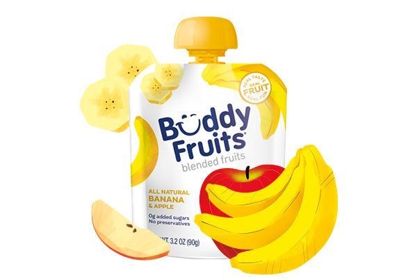 Buddy Fruits Apple And Banana Blended Fruit, 3.2 Ounce -- 50 Per Case