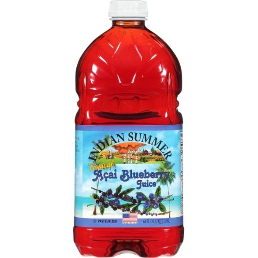 Indian Summer Acai Blueberry Flavored Apple Juice, 64 Ounce -- 8 per case